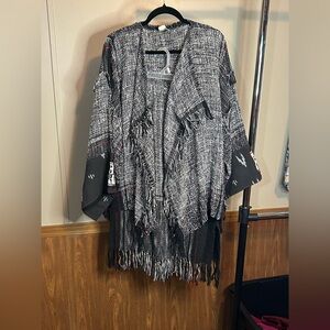 Elegant Black and Gray Women's Skirt Set